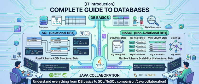 【IT入門】データベース完全ガイド｜DBの基礎からSQL・NoSQL比較・Java連携まで一気にわかる！