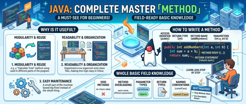 【初心者必見】Javaの「メソッド」を完全マスター！なぜ便利？どう書く？現場で使える基礎知識を丸ごと解説