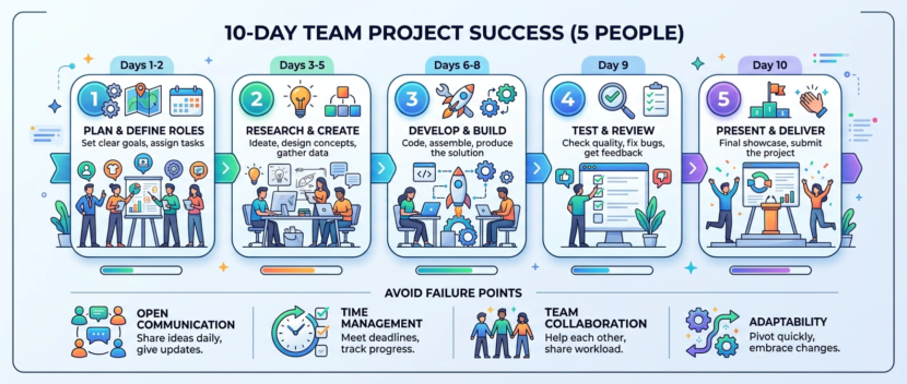 【10日間・5名チームで完成！】プロジェクト型演習の全ステップと失敗しないための注意点まとめ