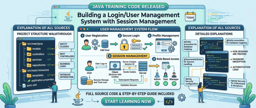 【Java研修コード公開】セッション管理付きログイン・ユーザー管理システムの作り方と全ソース解説